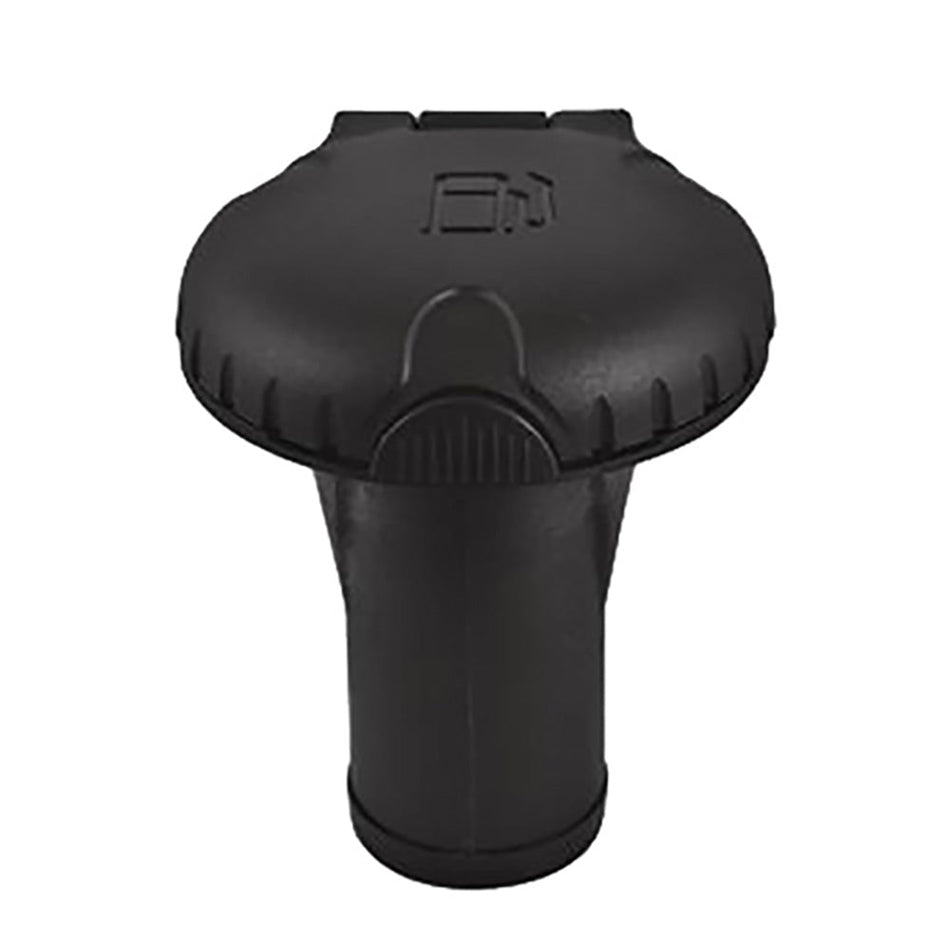 Attwood Deck Fills f/Pressure Relief Systems - Straight Body - Scalloped Black Plastic Cap - Get Tight Gear