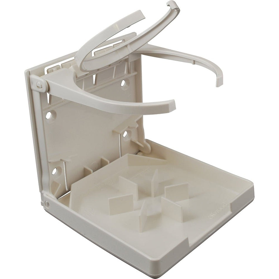 Attwood Fold - Up Drink Holder - Dual Ring - White - Get Tight Gear