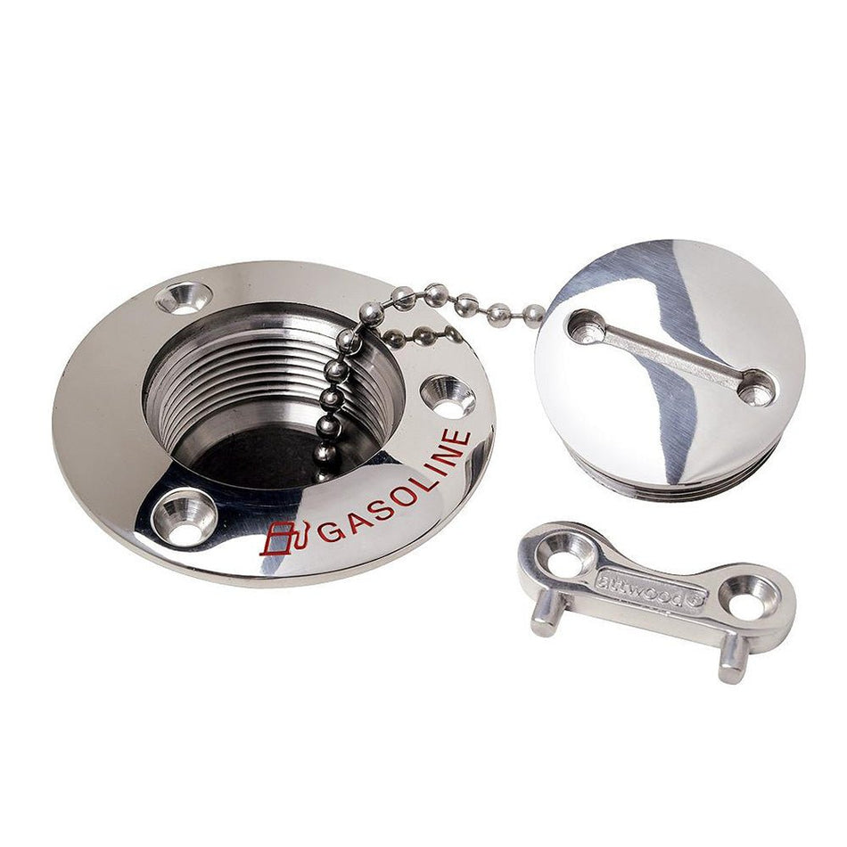 Attwood Gasoline Deck Fill - 1 - 1/2" Stainless Steel Alloy - Get Tight Gear