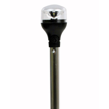 Attwood LightArmor All - Around Light - 20" Aluminum Pole - Black Vertical Composite Base w/Adapter - Get Tight Gear