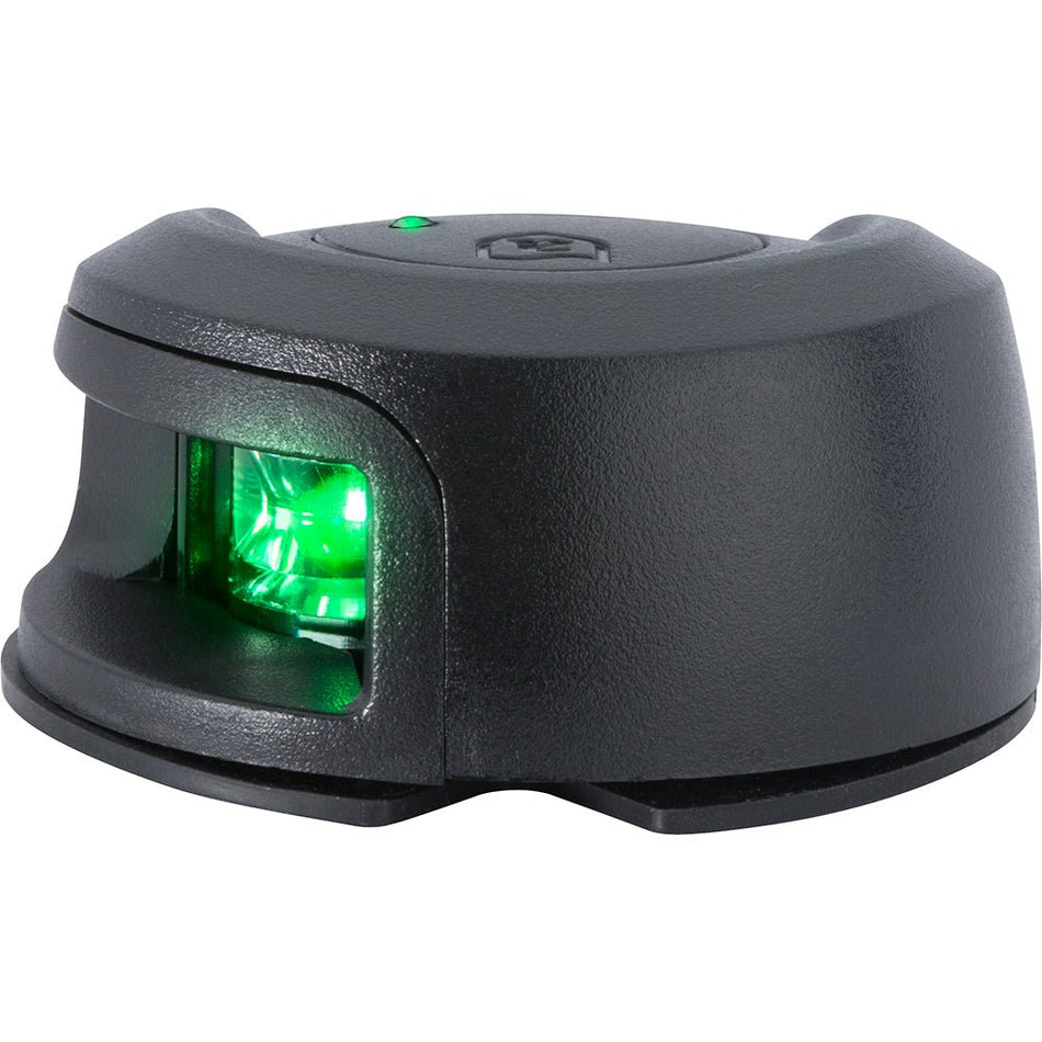 Attwood LightArmor Deck Mount Navigation Light - Black Composite - Starboard (green) - 2NM - Get Tight Gear