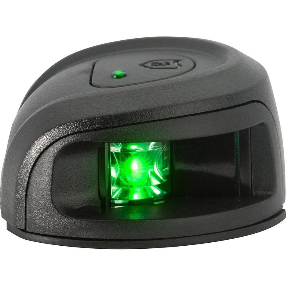 Attwood LightArmor Deck Mount Navigation Light - Black Composite - Starboard (green) - 2NM - Get Tight Gear
