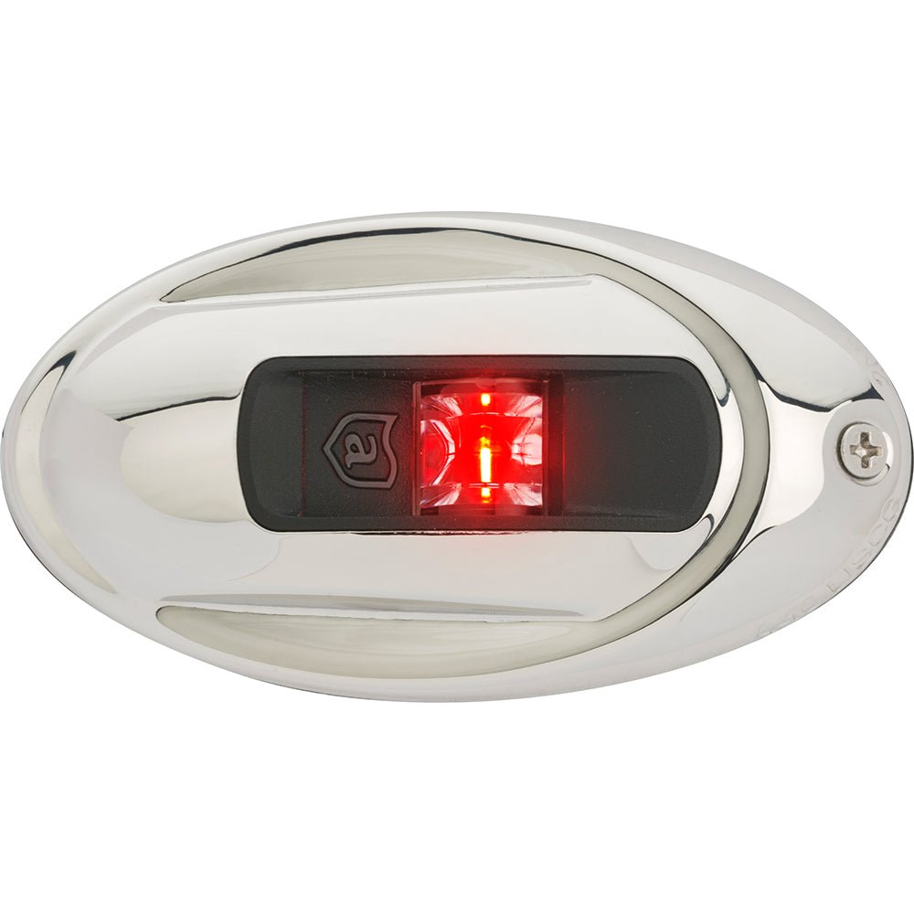 Attwood LightArmor Vertical Surface Mount Navigation Light - Oval - Port (red) - Stainless Steel - 2NM - Get Tight Gear