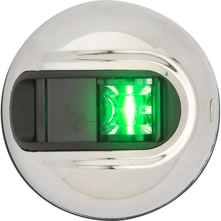 Attwood LightArmor Vertical Surface Mount Navigation Light - Starboard (Green) - Stainless Steel - 2NM - Get Tight Gear