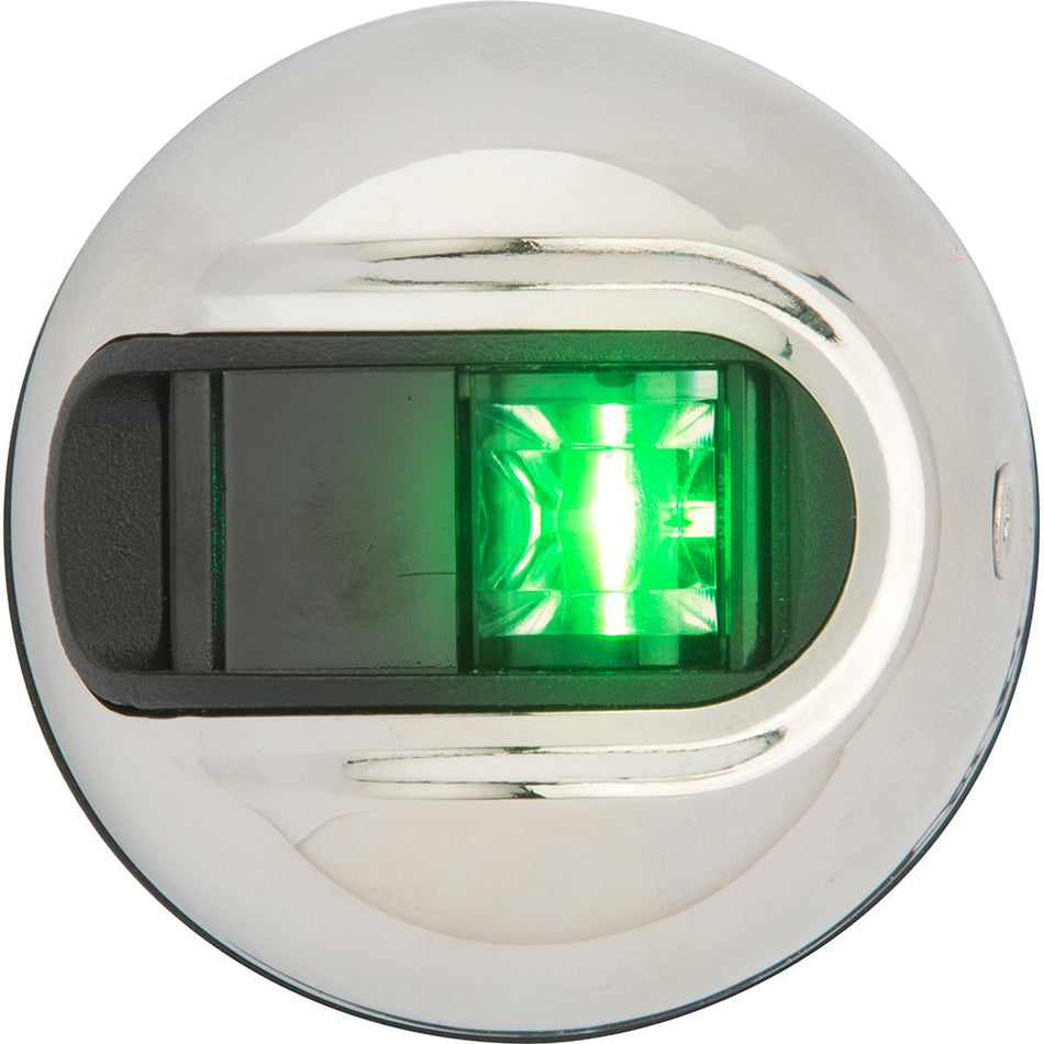 Attwood LightArmor Vertical Surface Mount Navigation Light - Starboard (Green) - Stainless Steel - 2NM - Get Tight Gear