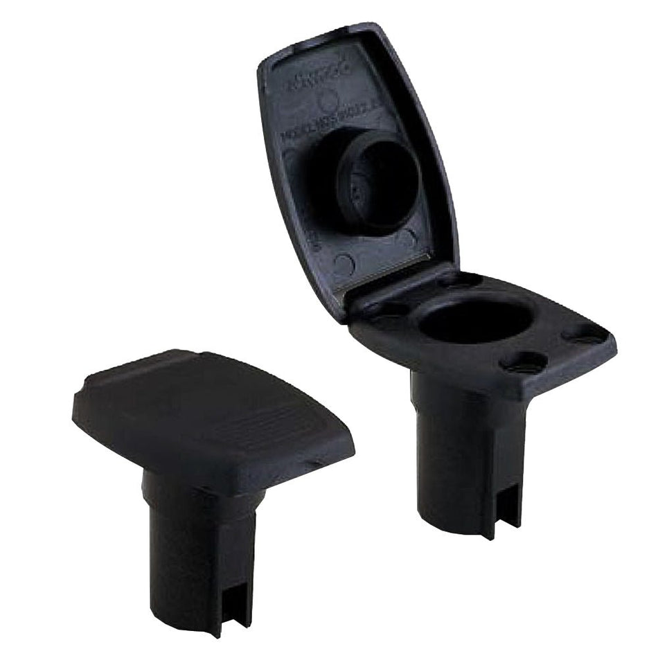 Attwood Oval 2 - Pin Base f/Angled Pole - Black - Get Tight Gear