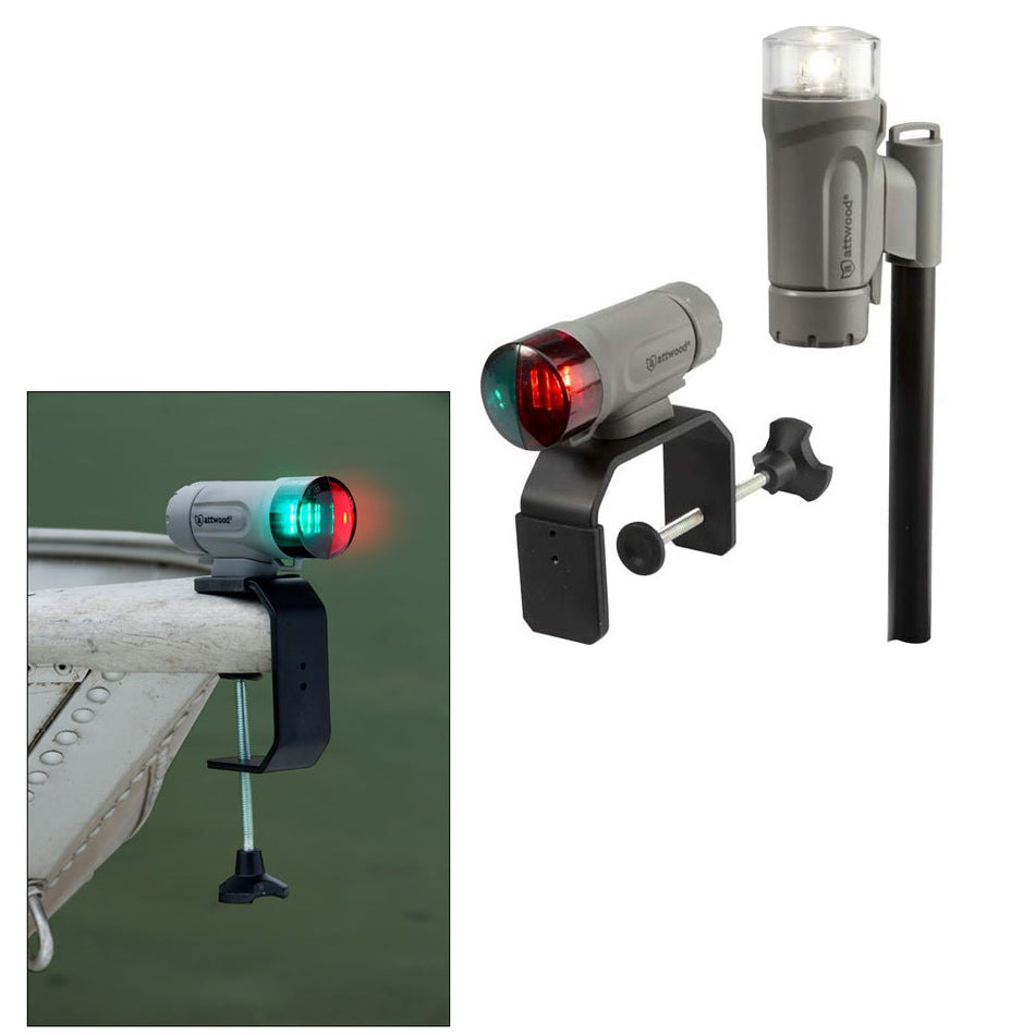 Attwood PaddleSport Portable Navigation Light Kit - C - Clamp, Screw Down or Adhesive Pad - Gray - Get Tight Gear