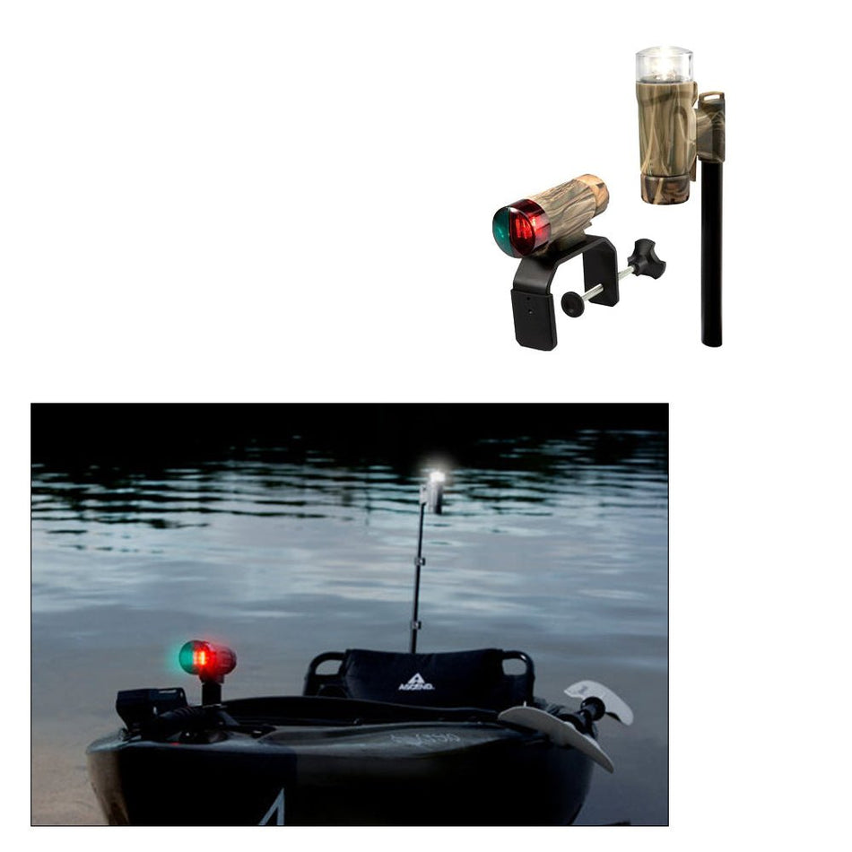 Attwood PaddleSport Portable Navigation Light Kit - C - Clamp, Screw Down or Adhesive Pad - RealTree Max - 4 Camo - Get Tight Gear