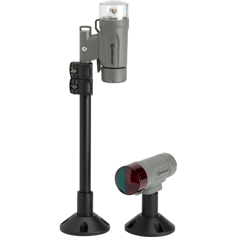 Attwood PaddleSport Portable Navigation Light Kit - Screw Down or Adhesive Pad - Gray - Get Tight Gear