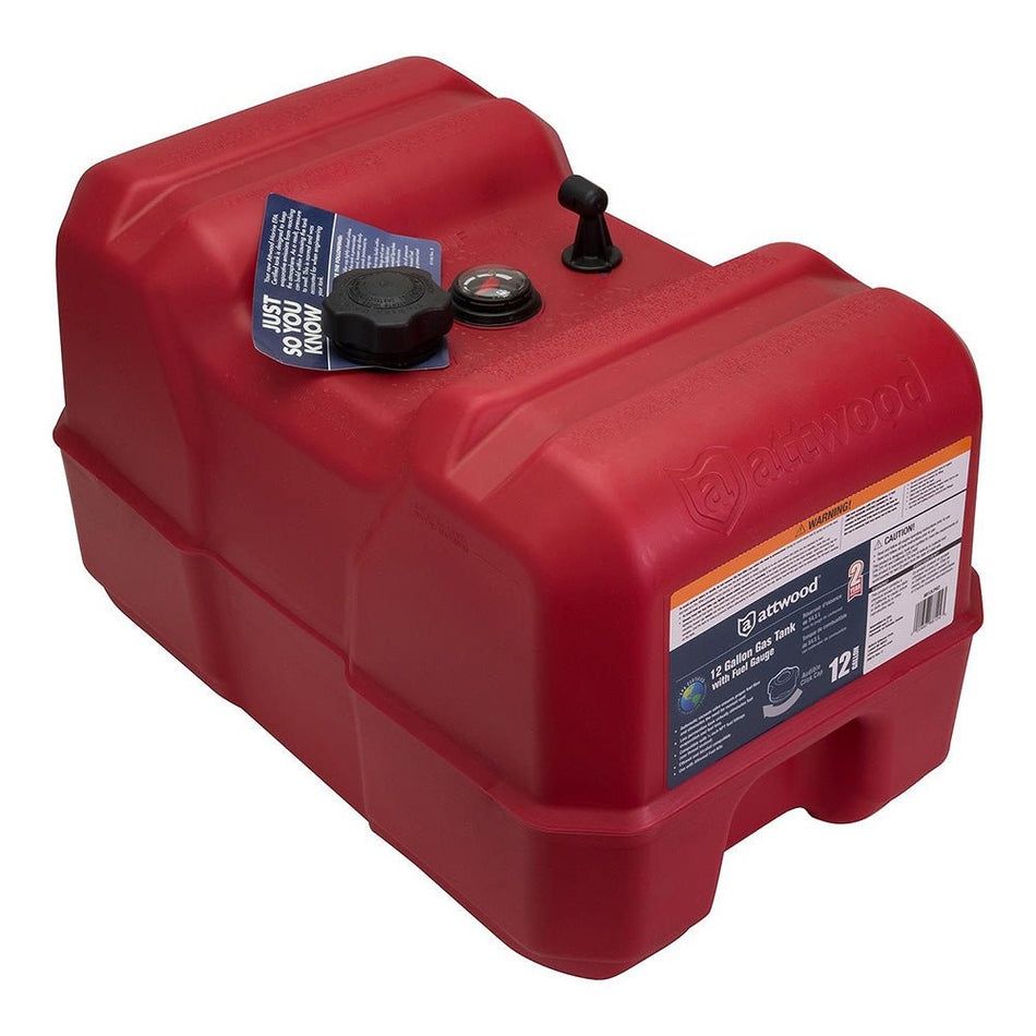 Attwood Portable Fuel Tank - 12 Gallon w/Gauge - Get Tight Gear