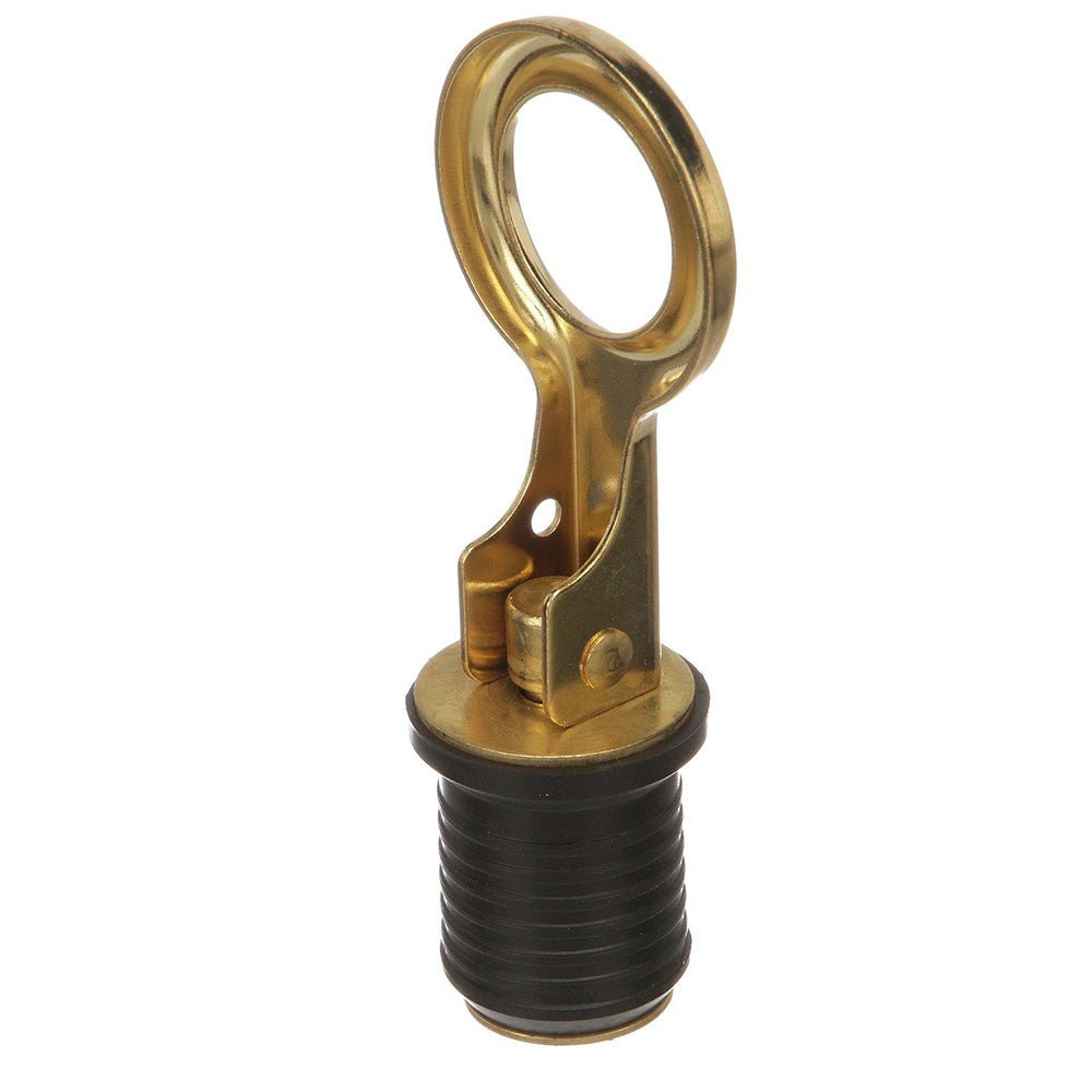 Attwood Snap - Handle Brass Drain Plug - 1" Diameter - Get Tight Gear
