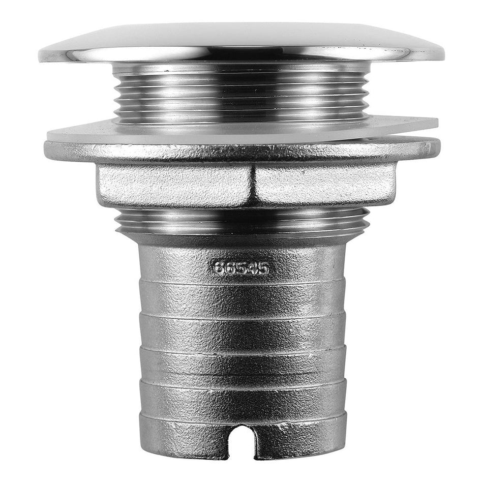 Attwood Stainless Steel Thru - Hull Short Straight Barbed - 1 - 1/2" Inner Diameter - Get Tight Gear