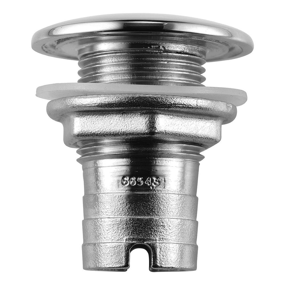 Attwood Stainless Steel Thru - Hull Short Straight Barbed - 1 - 1/8" Inner Diameter - Get Tight Gear