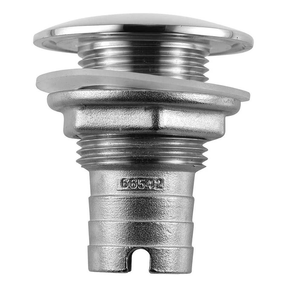 Attwood Stainless Steel Thru - Hull Short Straight Barbed - 1" Inner Diameter - Get Tight Gear