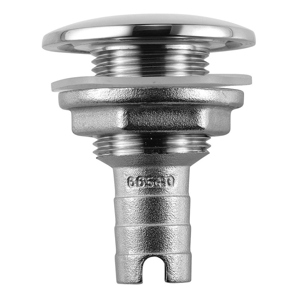 Attwood Stainless Steel Thru - Hull Short Straight Barbed - 5/8" Inner Diameter - Get Tight Gear
