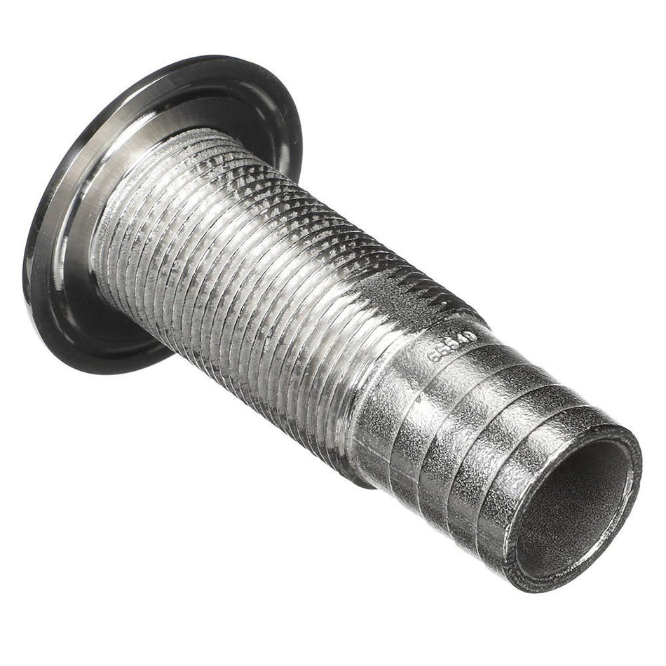 Attwood Stainless Steel Thru - Hull Standard Straight Barbed - 1 - 1/8" Inner Diameter - Get Tight Gear