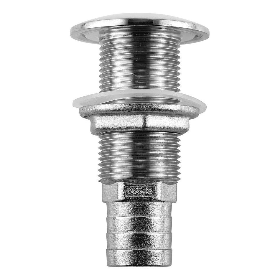 Attwood Stainless Steel Thru - Hull Standard Straight Barbed - 1" Inner Diameter - Get Tight Gear