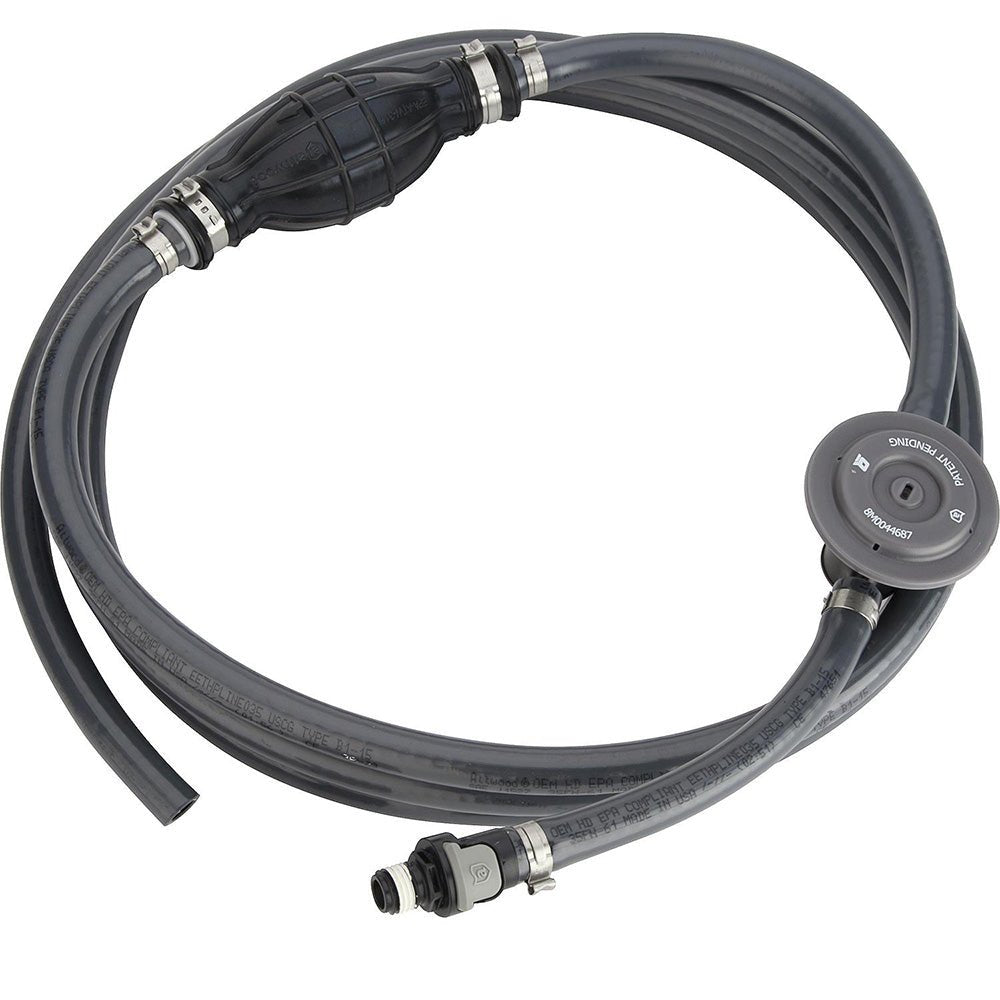 Attwood Universal Fuel Line Kit - 3/8" Dia. x 12' Length w/Sprayless Connectors & Fuel Demand Valve - Get Tight Gear