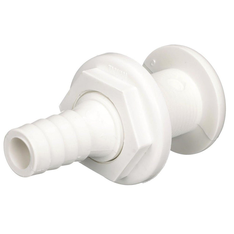 Attwood White Plastic Thru - Hull Fitting - 3/4" Inner Diameter - Get Tight Gear
