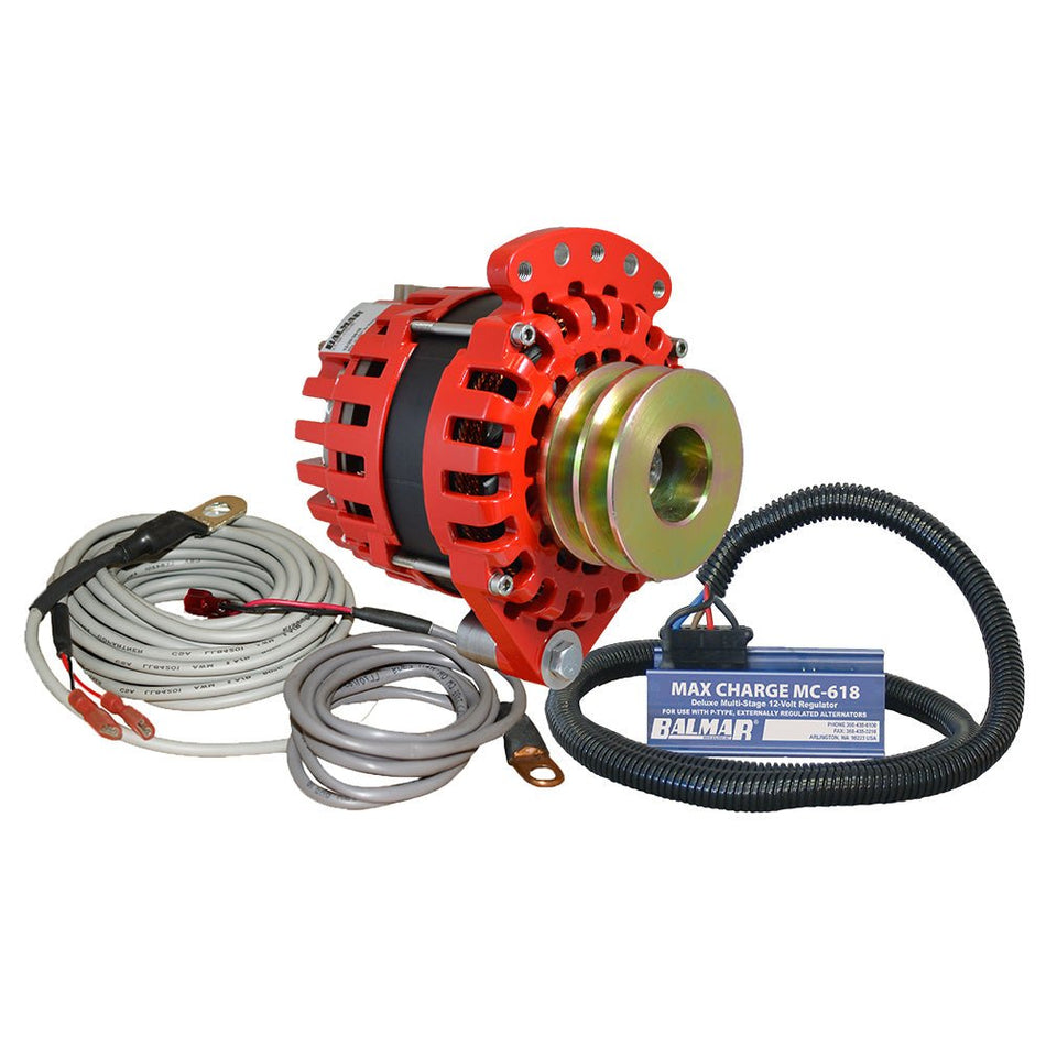 Balmar Alternator 1 - 2" Single Foot Dual V Pulley Regulator & Temp Sensor - 170A Kit - 12V - Get Tight Gear