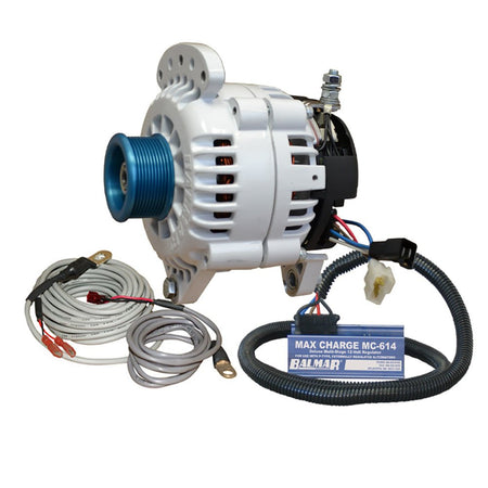 Balmar Alternator 120 AMP Kit 120V 3.15" Dual Foot Saddle J10 Pulley Regulator & Temp Sensor - Get Tight Gear