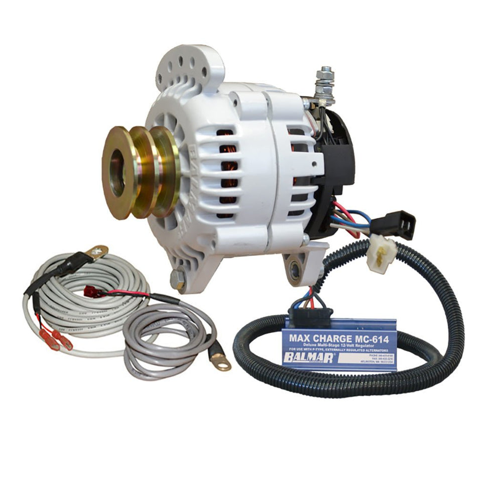 Balmar Alternator 120 AMP Kit 12V 3.15" Dual Foot Saddle Dual Vee Pulley Regulator & Temp Sensor - Get Tight Gear