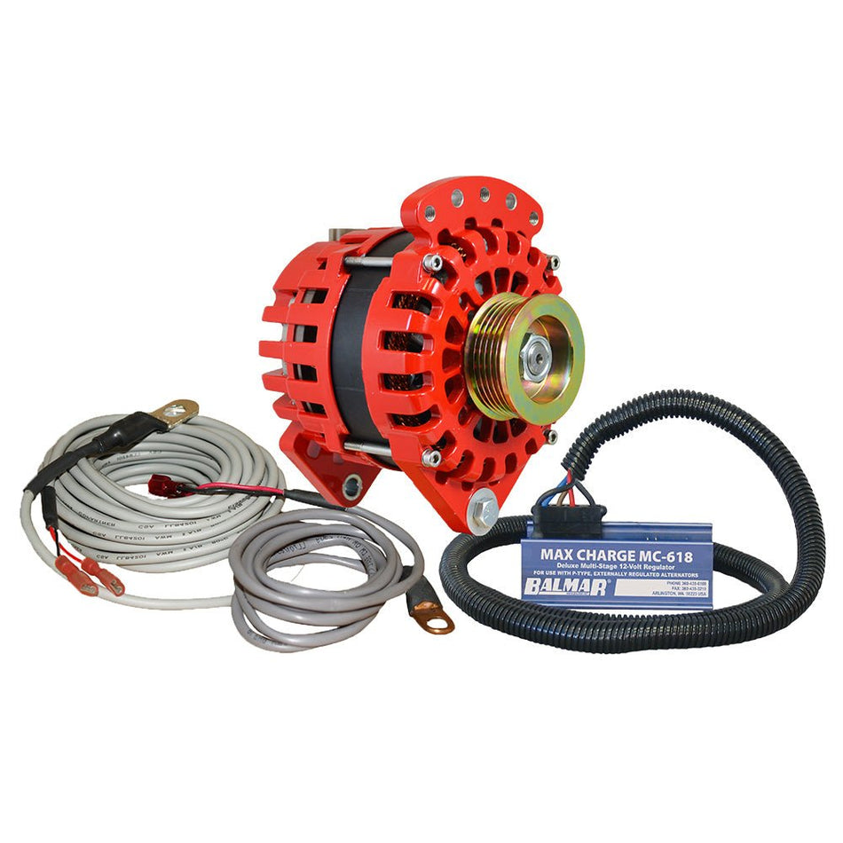 Balmar Alternator 170 AMP Kit 12V 3.15" Dual Foot Saddle K6 Pulley Regulator & Temp Sensor - Get Tight Gear