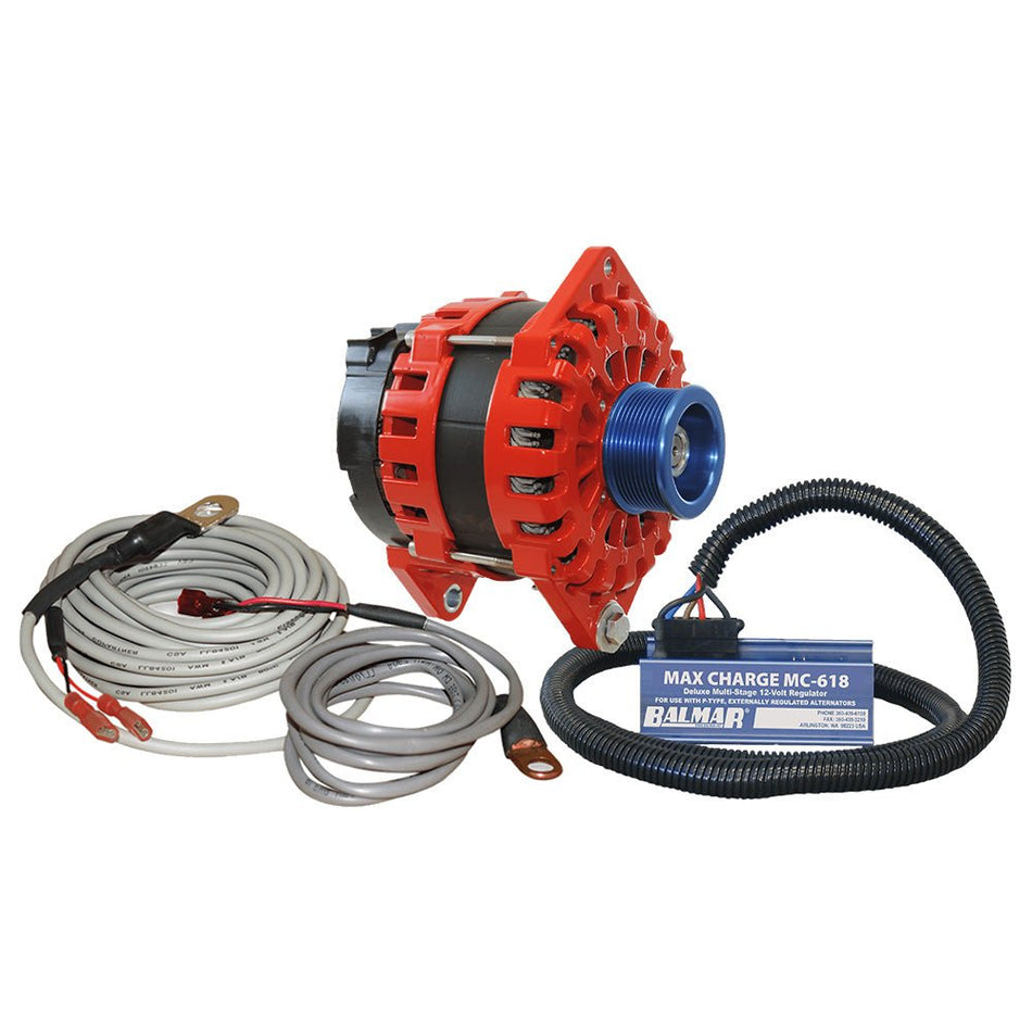 Balmar Alternator 250 AMP Kit 12V 3.15" Dual Foot Saddle J10 Pulley Regulator & Temp Sensor - Get Tight Gear