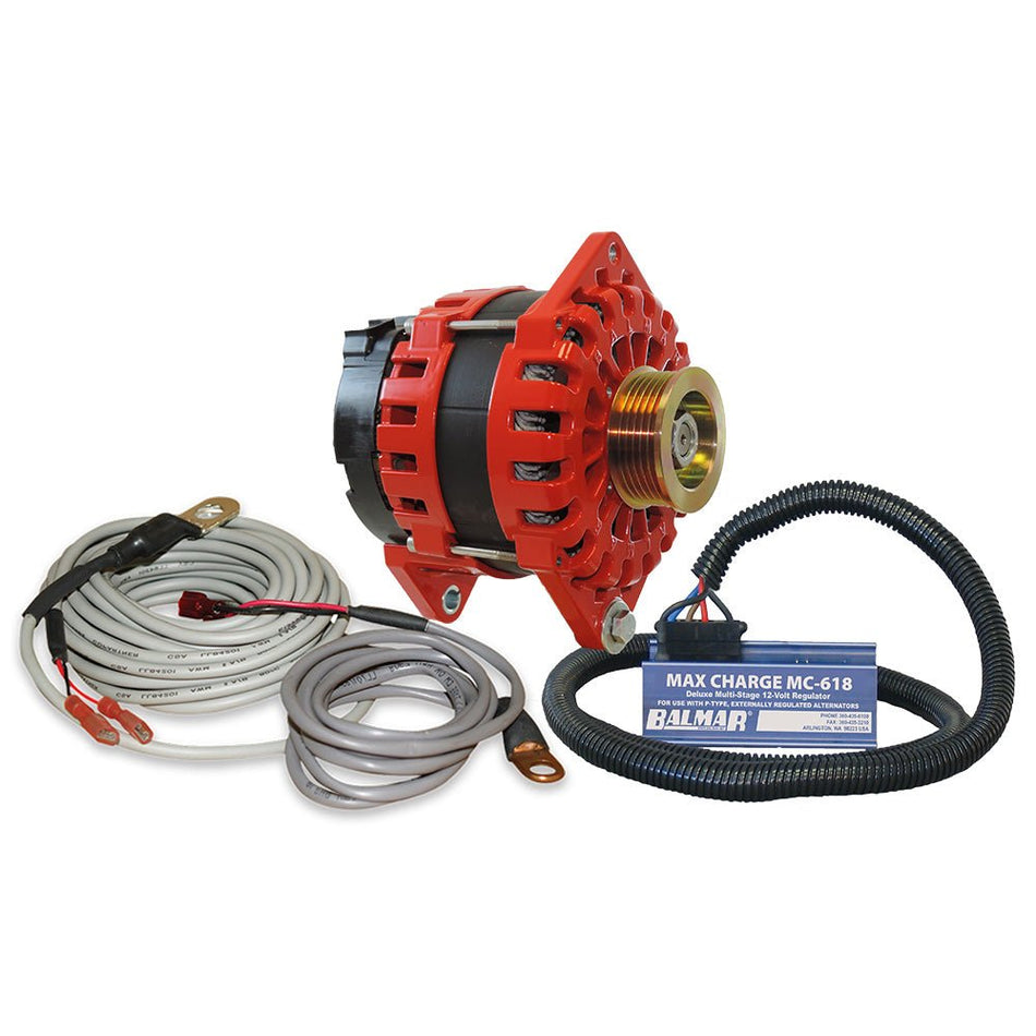 Balmar Alternator 250 AMP Kit 12V 3.15" Dual Foot Saddle K6 Pulley Regulator & Temp Sensor - Get Tight Gear