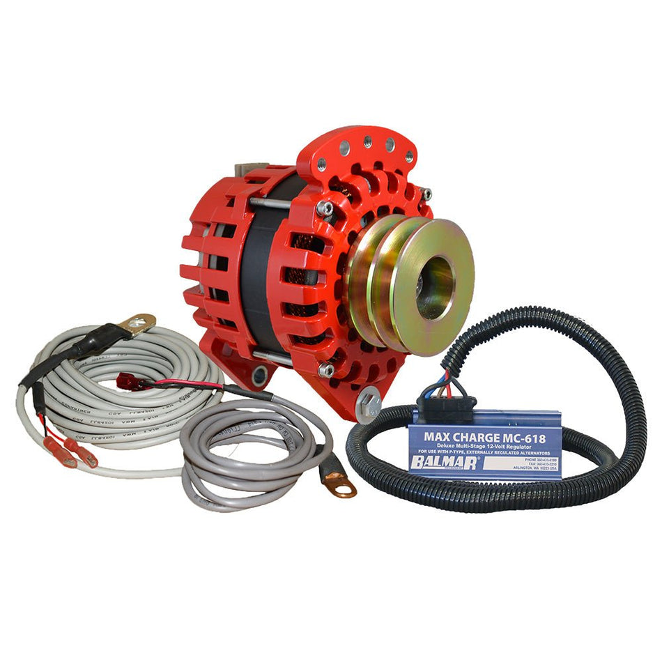 Balmar Alternator 3.15" Dual Foot Saddle Dual V Pulley Regulator & Temp Sensor - 170A Kit - 12V - Get Tight Gear