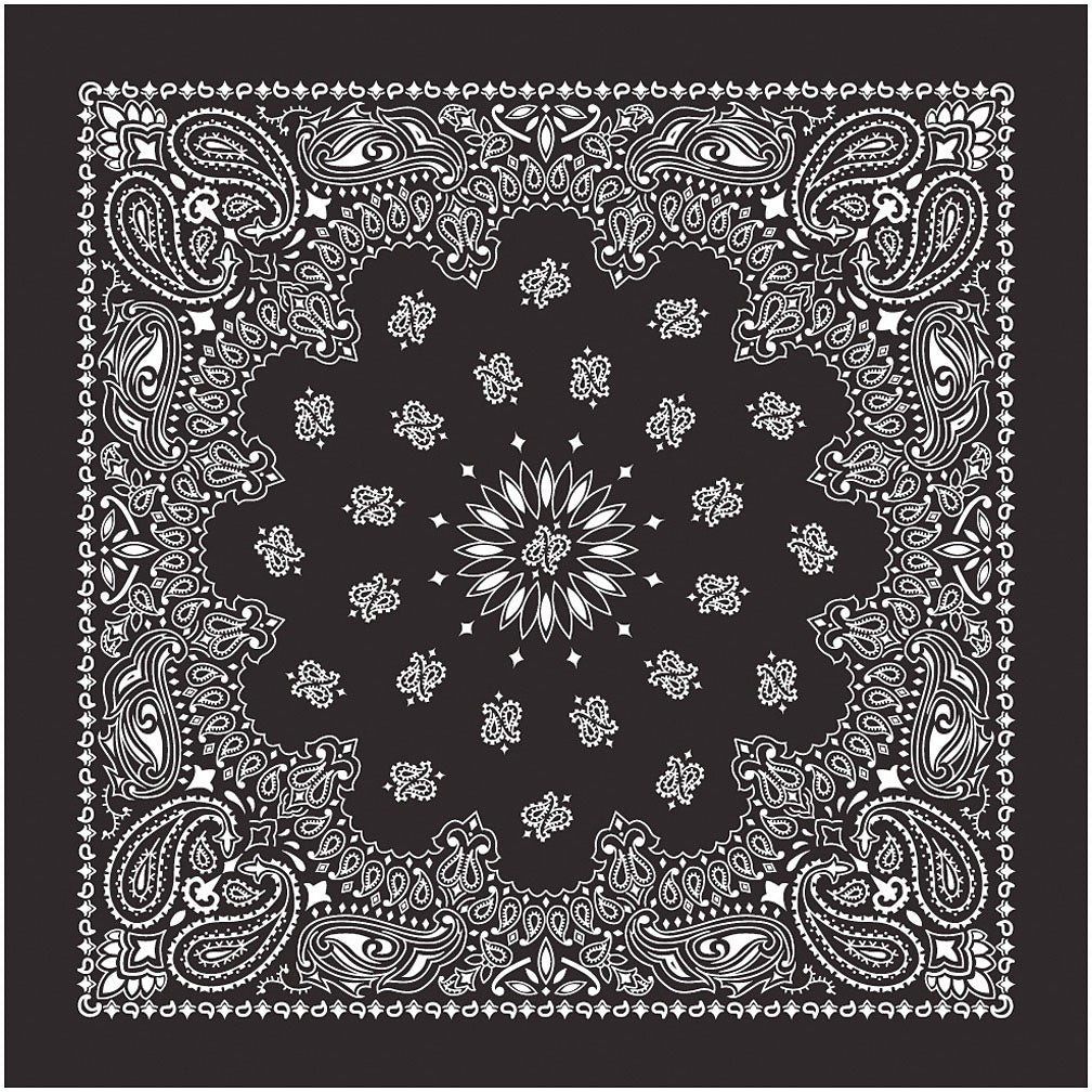 Bandanas Black W/Hang Tg & Upc - Get Tight Gear