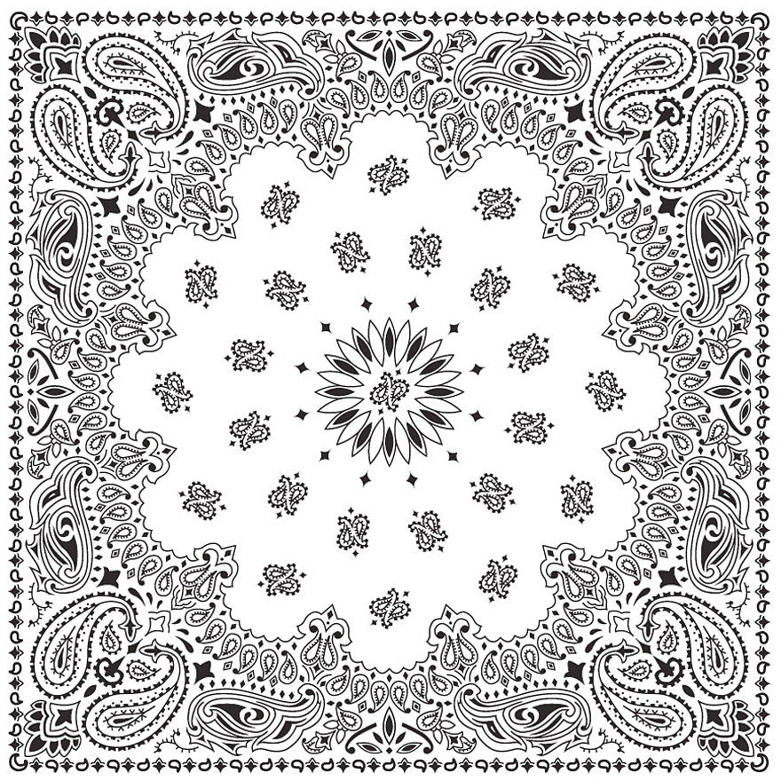 Bandanas White W/Hang Tg & Upc - Get Tight Gear