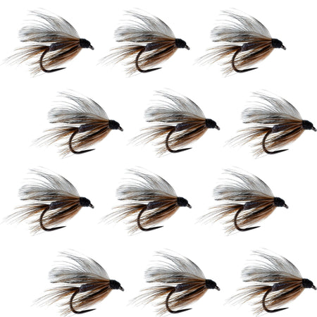 Barbless Adams Classic Wet Fly Fly Fishing Flies - 1 Dozen Flies Hook Size 14 - Get Tight Gear