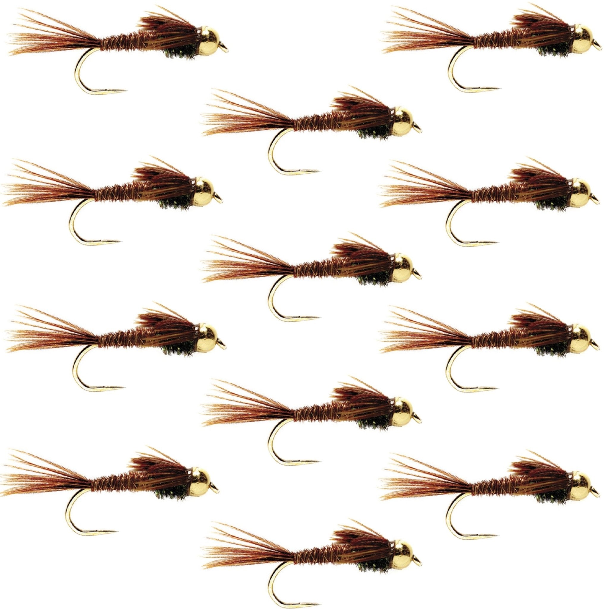 Barbless Bead Head Pheasant Tail Nymph Fly 1 Dozen Flies Hook Size 18 - Get Tight Gear