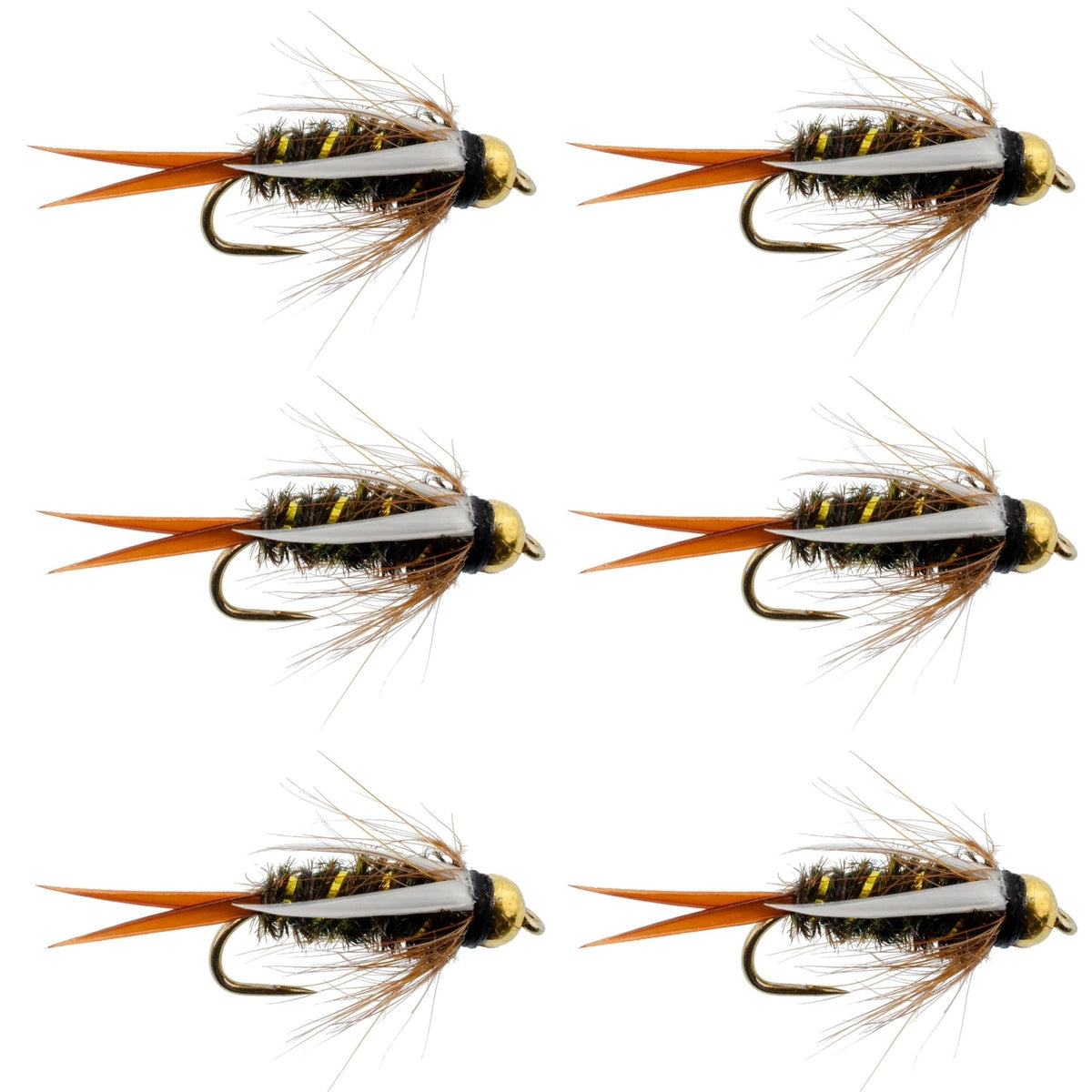 Barbless Bead Head Prince Nymph Fly Fishing Flies - Set of 6 Flies Hook Size 16 - Get Tight Gear