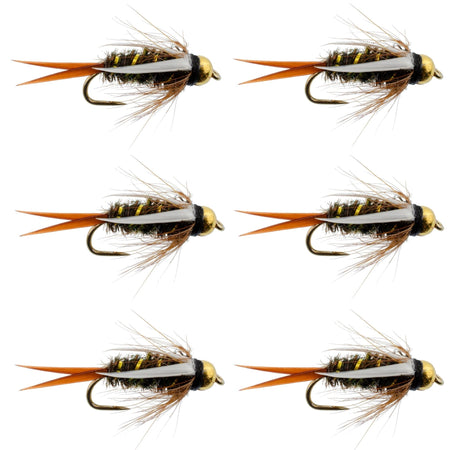 Barbless Bead Head Prince Nymph Fly Fishing Flies - Set of 6 Flies Hook Size 16 - Get Tight Gear