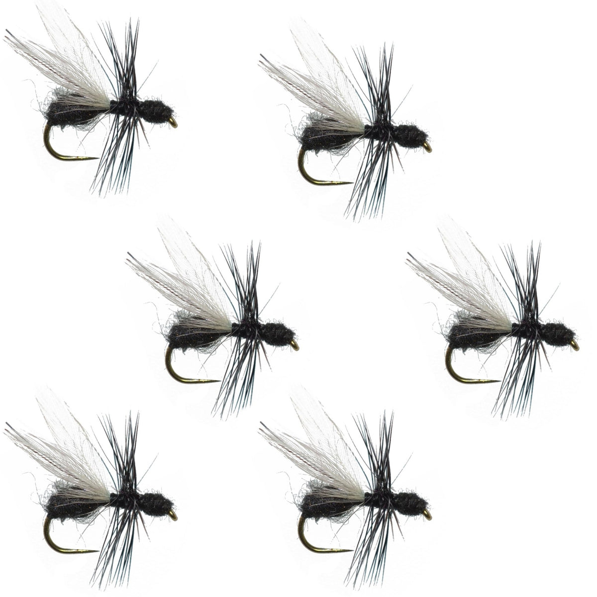 Barbless Black Fur Flying Ant Terrestrial Trout Dry Fly Fishing Flies - 6 Flies Hook Size 14 - Get Tight Gear