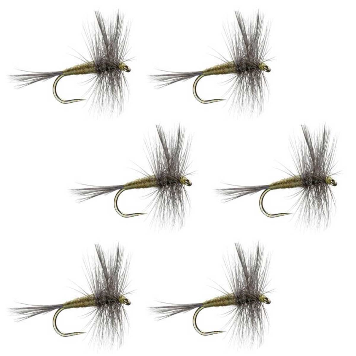 Barbless Blue Winged Olive BWO Classic Trout Dry Fly Fishing Flies - Set of 6 Flies Size 18 - Get Tight Gear