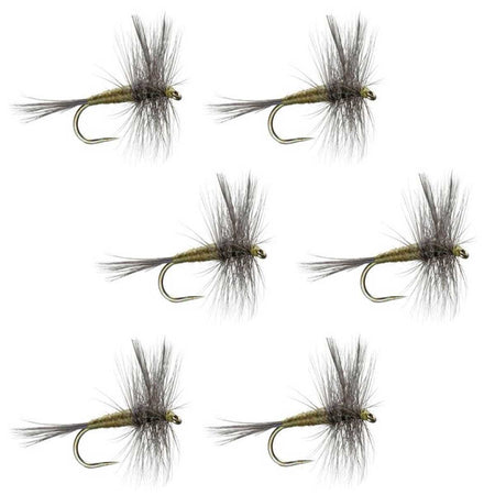 Barbless Blue Winged Olive BWO Classic Trout Dry Fly Fishing Flies - Set of 6 Flies Size 18 - Get Tight Gear