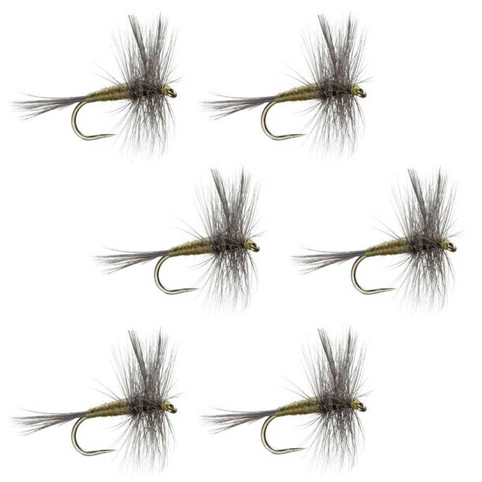 Barbless Blue Winged Olive BWO Classic Trout Dry Fly Fishing Flies - Set of 6 Flies Size 18 - Get Tight Gear