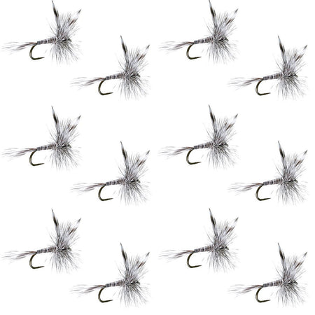 Barbless Mosquito Classic Trout Dry Fly Fishing 1 Dozen Flies - Hook Size 16 - Get Tight Gear