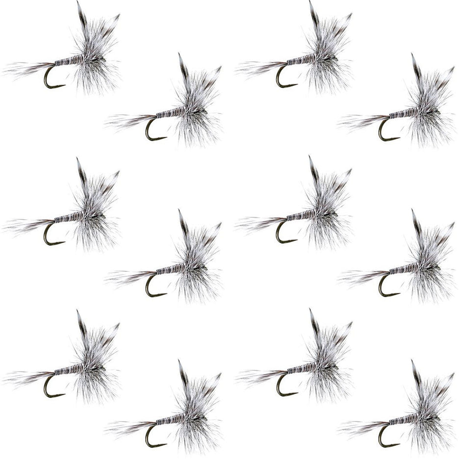 Barbless Mosquito Classic Trout Dry Fly Fishing 1 Dozen Flies - Hook Size 16 - Get Tight Gear
