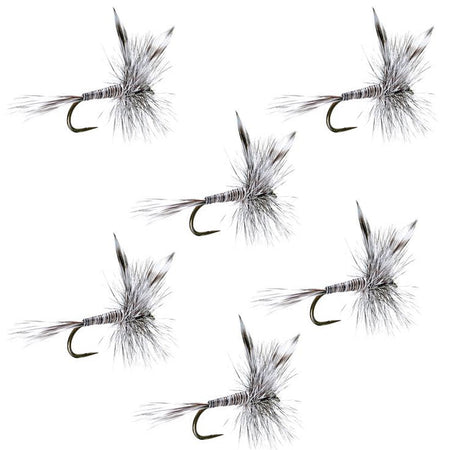 Barbless Mosquito Classic Trout Dry Fly Fishing 6 Flies - Hook Size 14 - Get Tight Gear