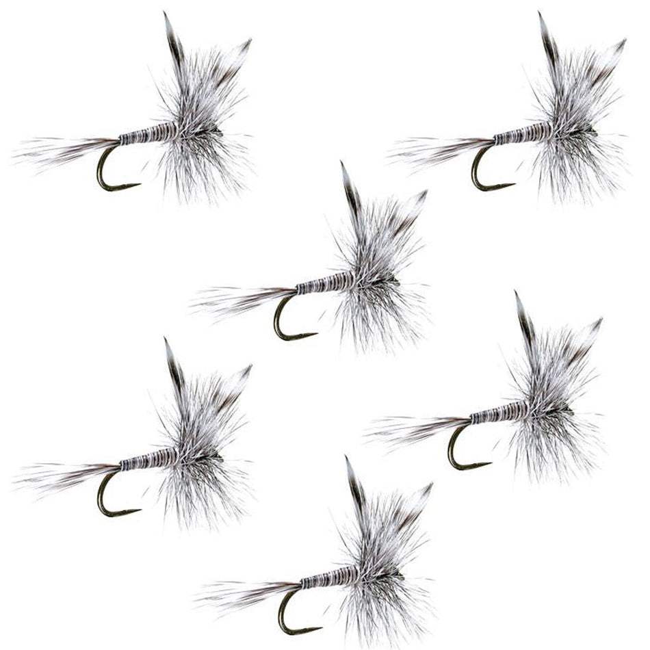 Barbless Mosquito Classic Trout Dry Fly Fishing 6 Flies - Hook Size 18 - Get Tight Gear