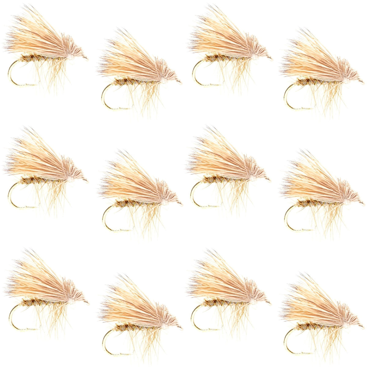 Barbless Yellow Elk Hair Caddis Classic Trout Dry Flies 1 Dozen Flies Size 14 - Get Tight Gear