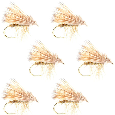 Barbless Yellow Elk Hair Caddis Classic Trout Dry Flies 6 Flies Size 14 - Get Tight Gear