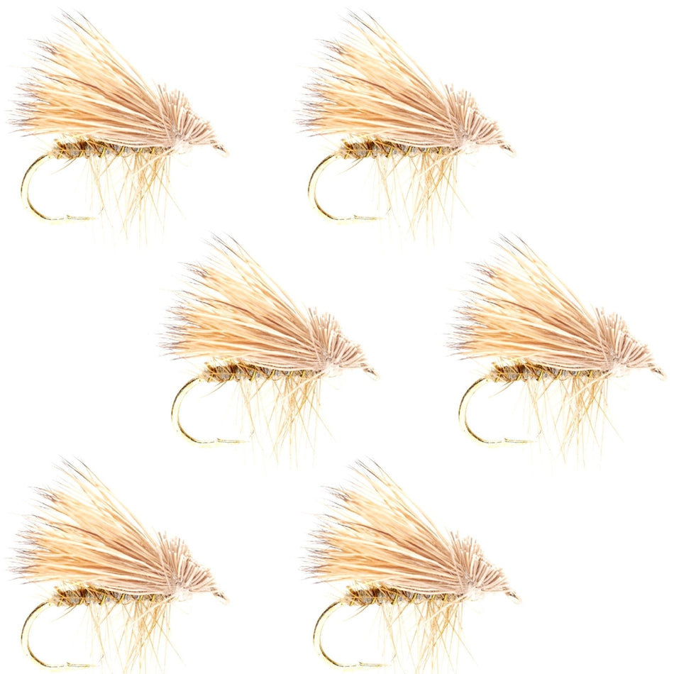 Barbless Yellow Elk Hair Caddis Classic Trout Dry Flies 6 Flies Size 16 - Get Tight Gear