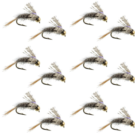 Barrs Baetis Emerger BWO Wet Fly Fishing Flies - 1 Dozen Flies Hook Size 16 - Get Tight Gear