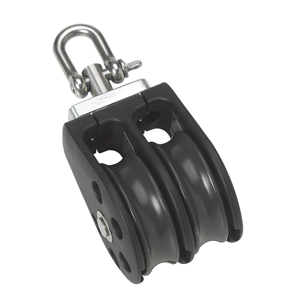 Barton Marine Size 3 45mm Plain Bearing Pulley Block Double w/Swivel - Get Tight Gear