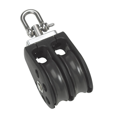 Barton Marine Size 3 45mm Plain Bearing Pulley Block Double w/Swivel - Get Tight Gear